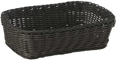 Brotkorb, rechteckig, schwarzes Kunststoffgeflecht, 31x21xH9 cm