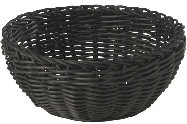Brotkorb, rund, schwarzes Kunststoffgeflecht, Ø20xH8 cm