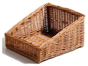 Brotkorb, rechteckig, handgefertigt, braunes Geflecht, 30x35x19 cm, Front 9 cm