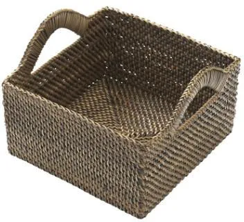 Brotkorb Bastian, quadratisch, hell/dunkel Nitogeflecht, 18x18xH9,5 cm