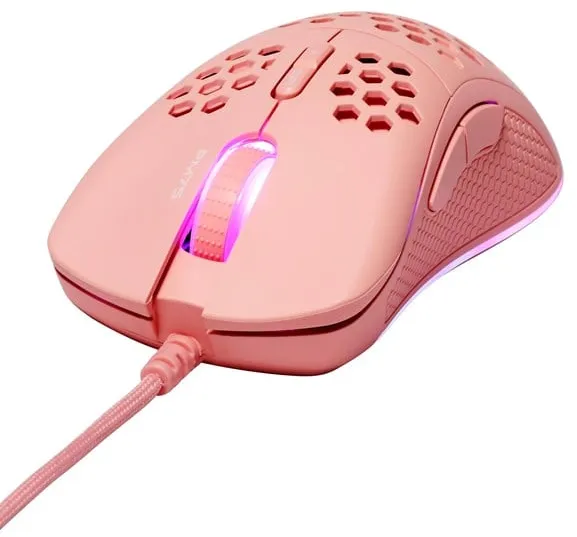 Deltaco PM75 Ultralight - Gaming-Maus - 7 Tasten - Pink