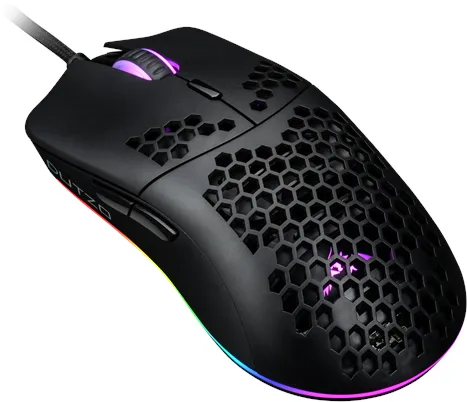 DUTZO Keiryō RGB - Matt Black - Gaming Maus - Optisch - 6 Tasten - Schwarz mit RGB-Beleuchtung