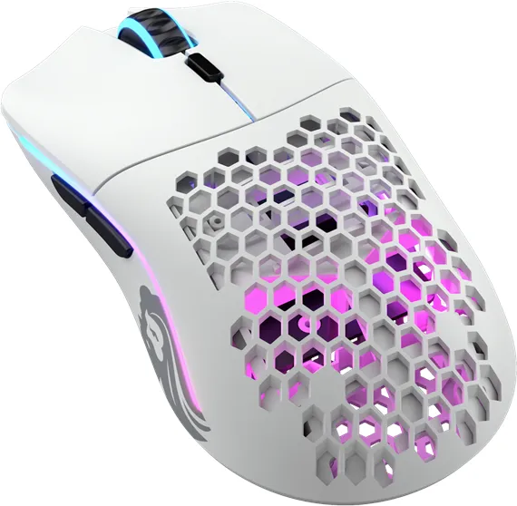 Glorious Model O Wireless - Matte White - Gaming Maus - Optisch - 6 Tasten - Weiß mit RGB-LED-Beleuchtung