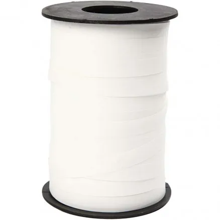 Geschenkband, weiß, B: 10 mm, matt, 250 m/ 1 Rolle.
