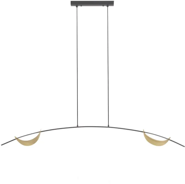 Anatolia, Hängeleuchte, gold/schwarz, H140x15x150 cm