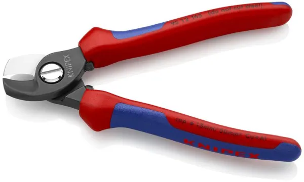 Knipex Kabelschneider gebläut, mit Mehrkomponenten-Griff 165 mm