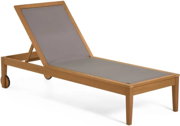 Caterin, Outdoor-Liege, grau, Massivholz