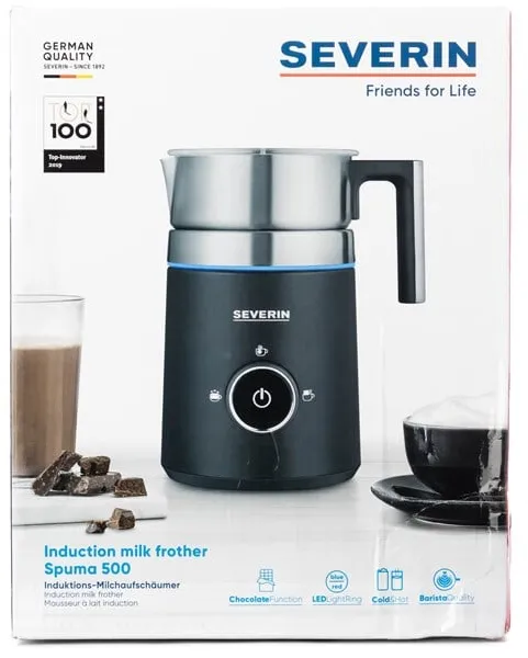 SEVERIN SM 3585 Spuma 500 - Milchaufschäumer - gebürsteter Edelstahl/schwarz