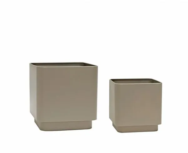 Hübsch Cube Blumentopf Set aus 2 Braun