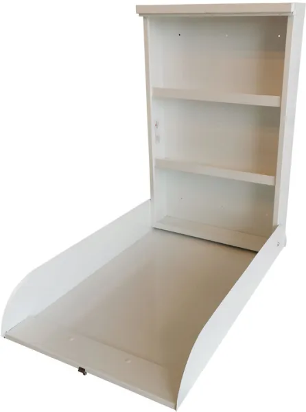 Wandmontierter Wickeltisch aus Metall Weiß