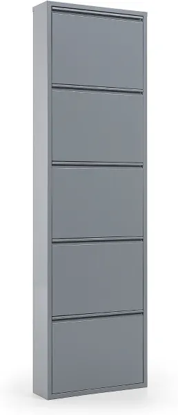 Ode, Schuhregal, grau, H169x50x15 cm