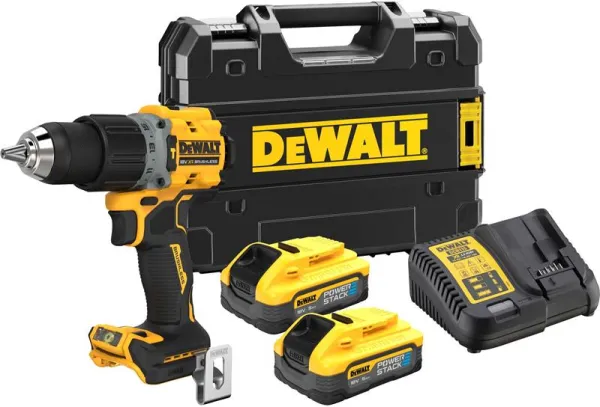 DeWalt 18V XR bürstenlose Schlagbohrmaschine - 2 x Powerstack 5Ah Batterien