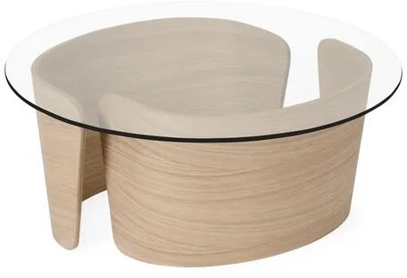 Sibast Furniture No 7 Lounge-Couchtisch Ø70 Niedrig Weißgeölte Eiche/Glas