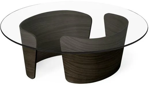 Sibast Furniture No 7 Lounge-Couchtisch Ø90 Niedrig Dunkel Geölte Eiche/Glas