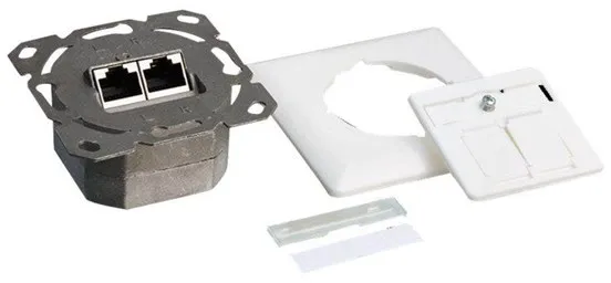 LogiLink Cat.6A Wanddose 2 x RJ45 geschirmt Signalweiß